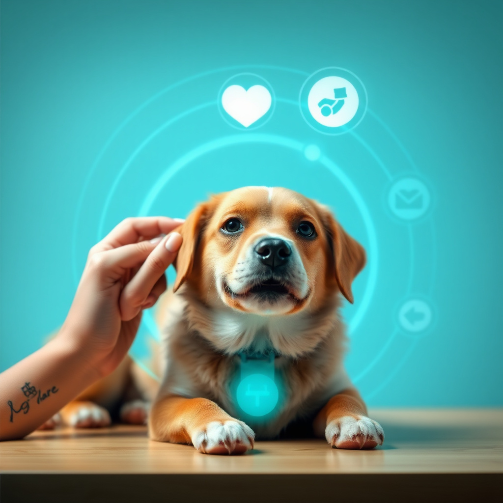 智能宠物护理设备科技图