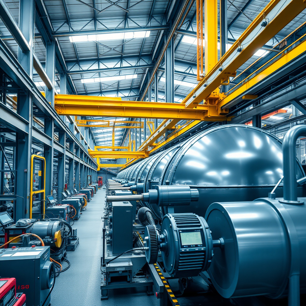 Modern heavy industry manufacturing facility in Europe