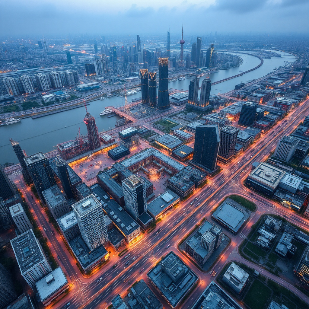 Shanghai Industrial Zone aerial view