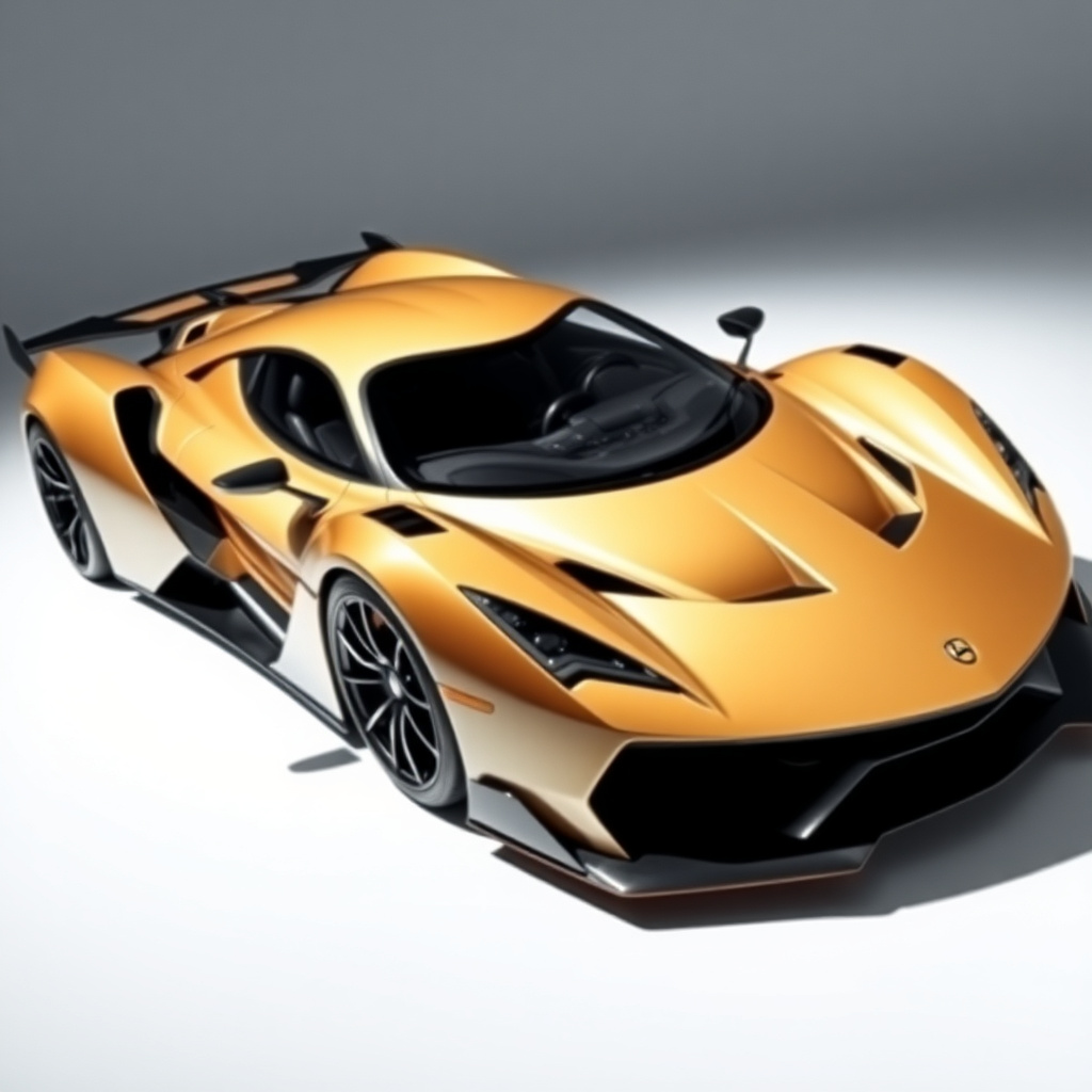 Modern hypercar with aggressive aerodynamic design