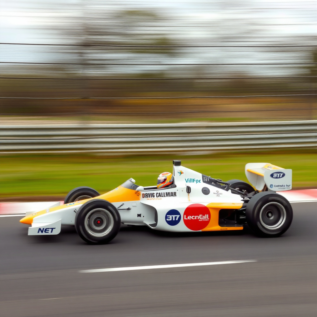 Formula racing car at high speed
