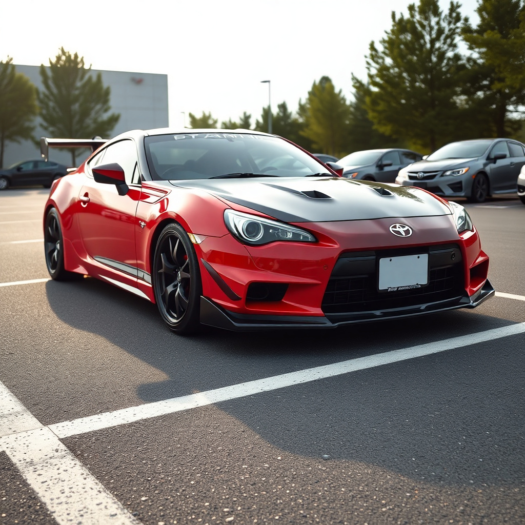 Japanese JDM style sports car in a parking lot