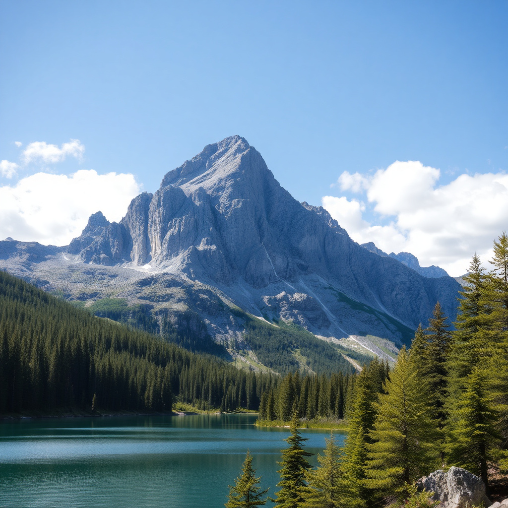 Mountain Peak Lake View
