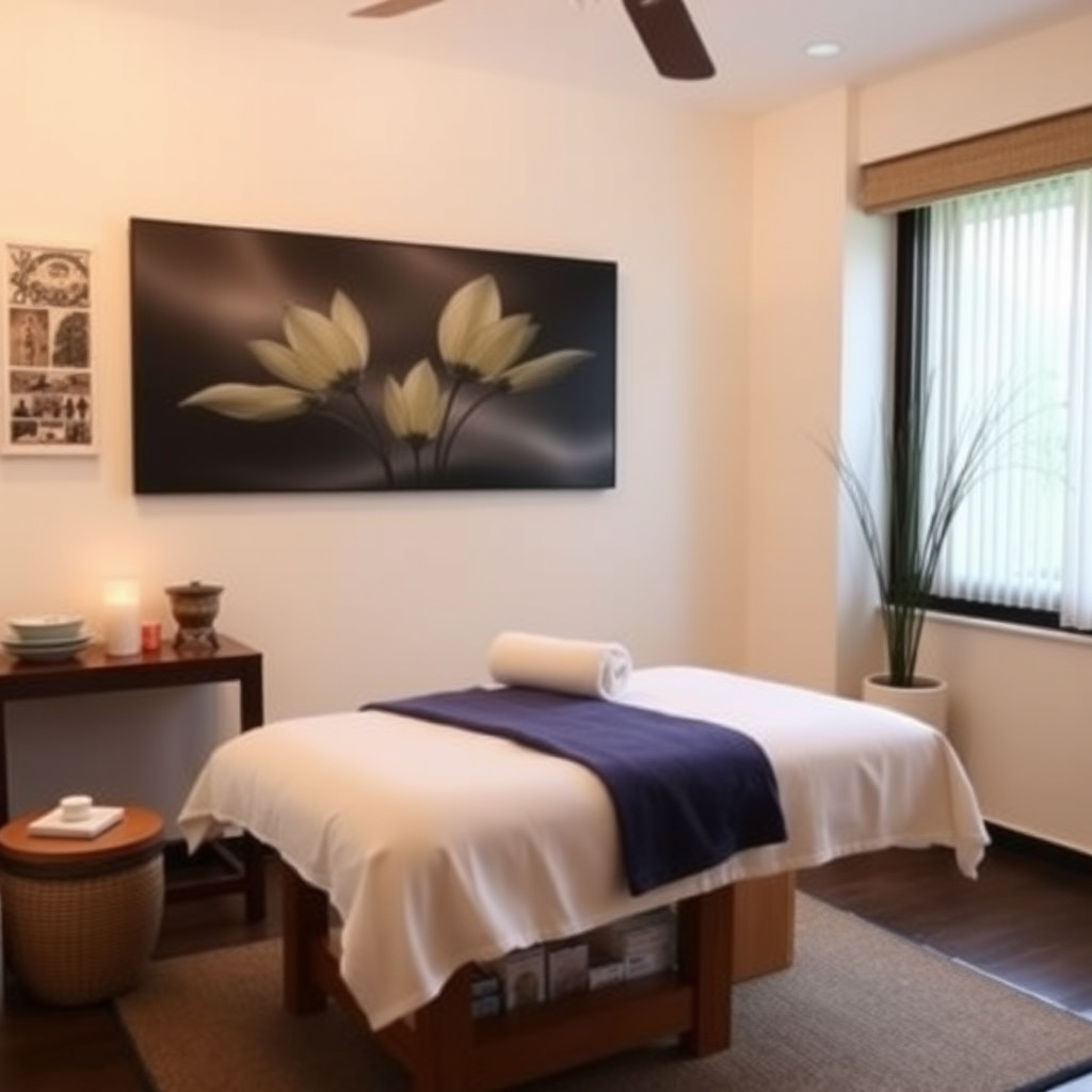 Quiet and comfortable traditional massage room