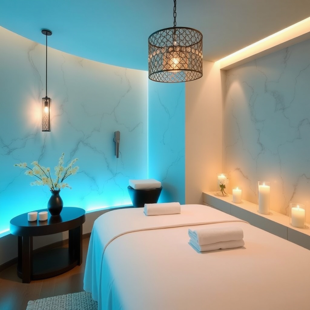 Detail of spa treatment room