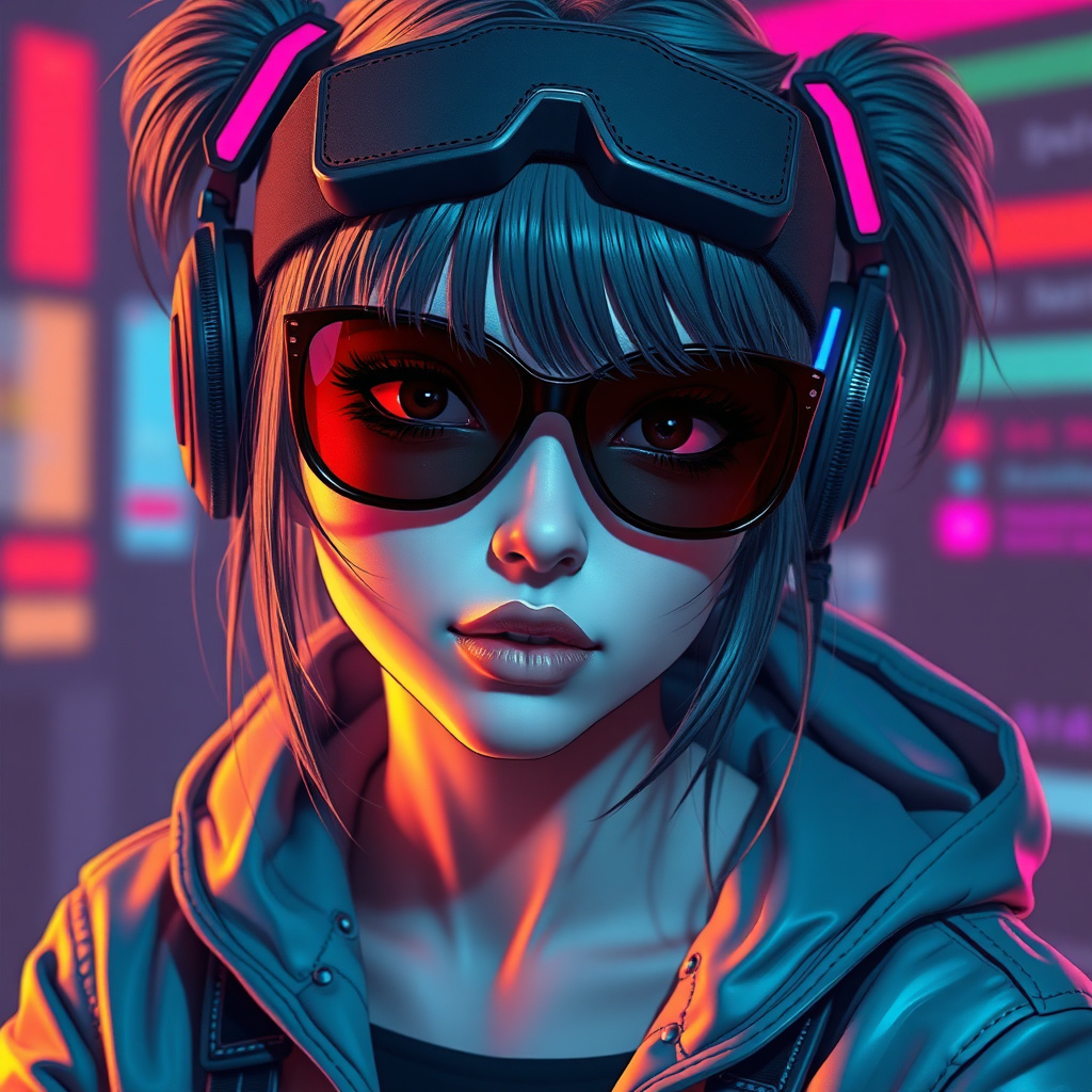 Cyberpunk Gamer Girl