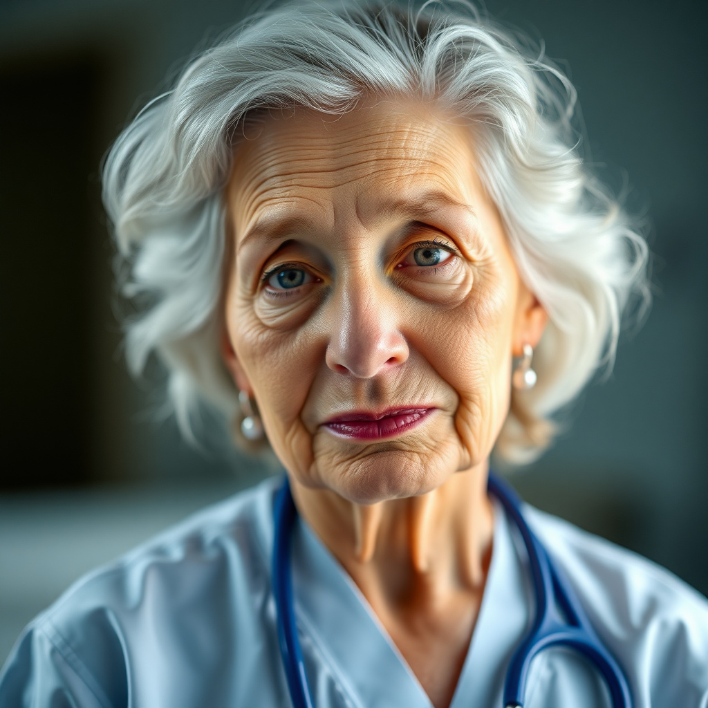 Portrait of an elderly female patient for medical records
