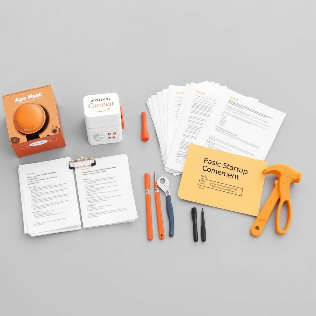 Basic startup kit with essential documents and tools