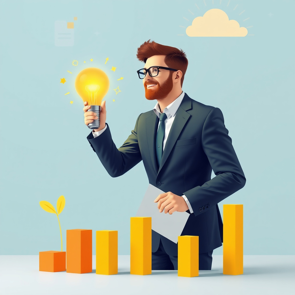 Entrepreneur success and growth concept