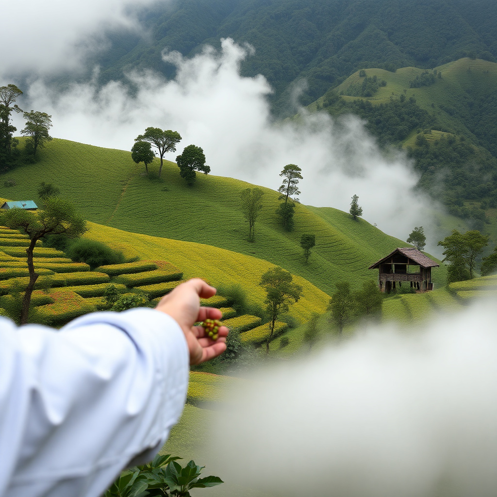 Yunnan coffee farm at high altitude