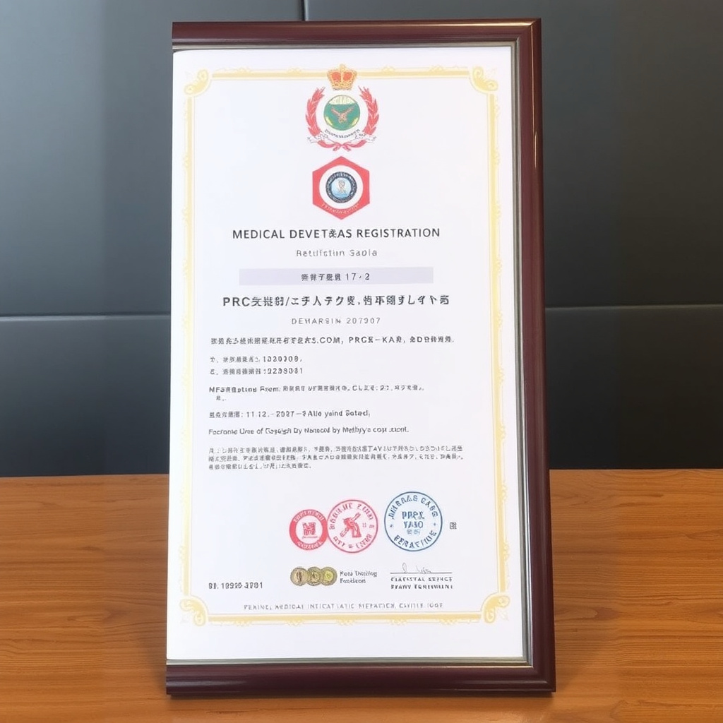 Medical Device Registration Certificate of PRC