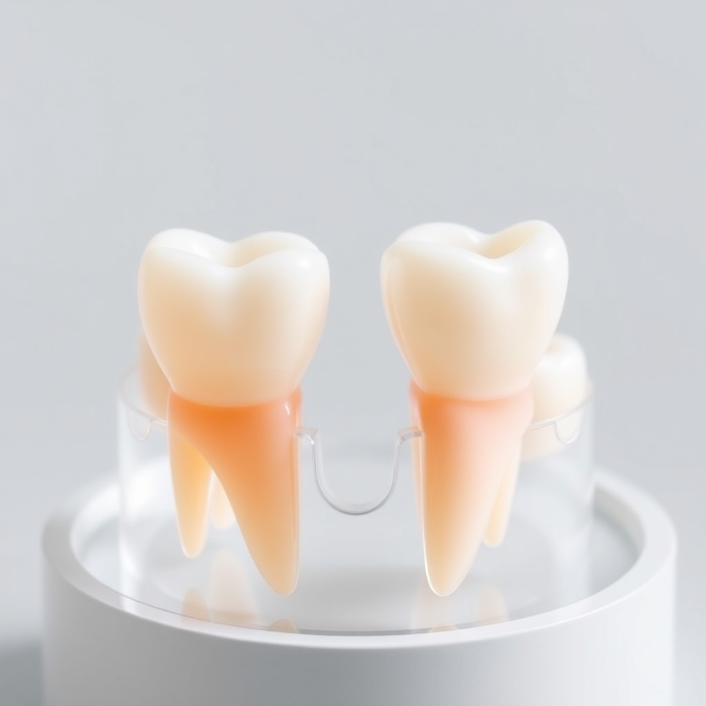 Dentium Korea two-unit dental crown with unique shape and natural color