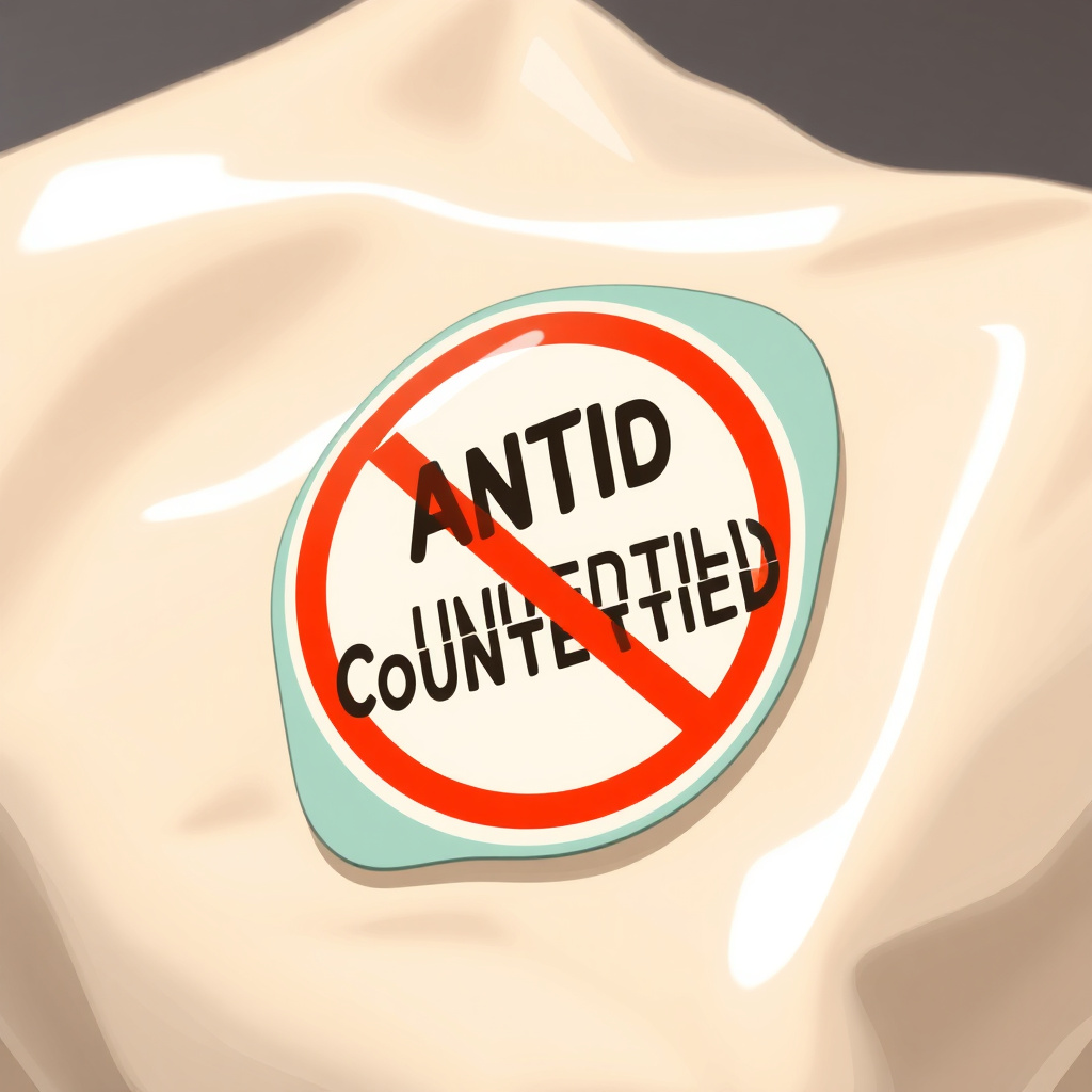 Illustration of anti-counterfeiting label placement on package