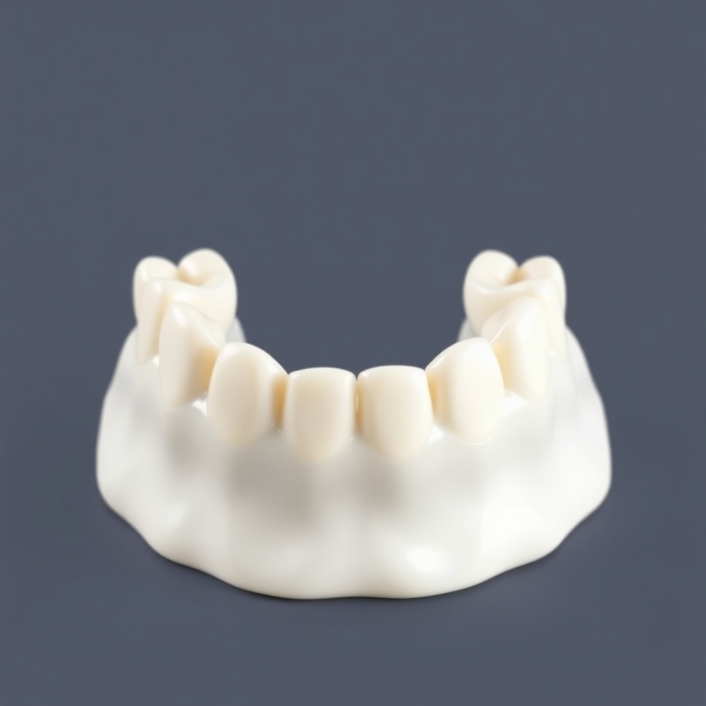Aman three-unit dental crown with light color and regular shape