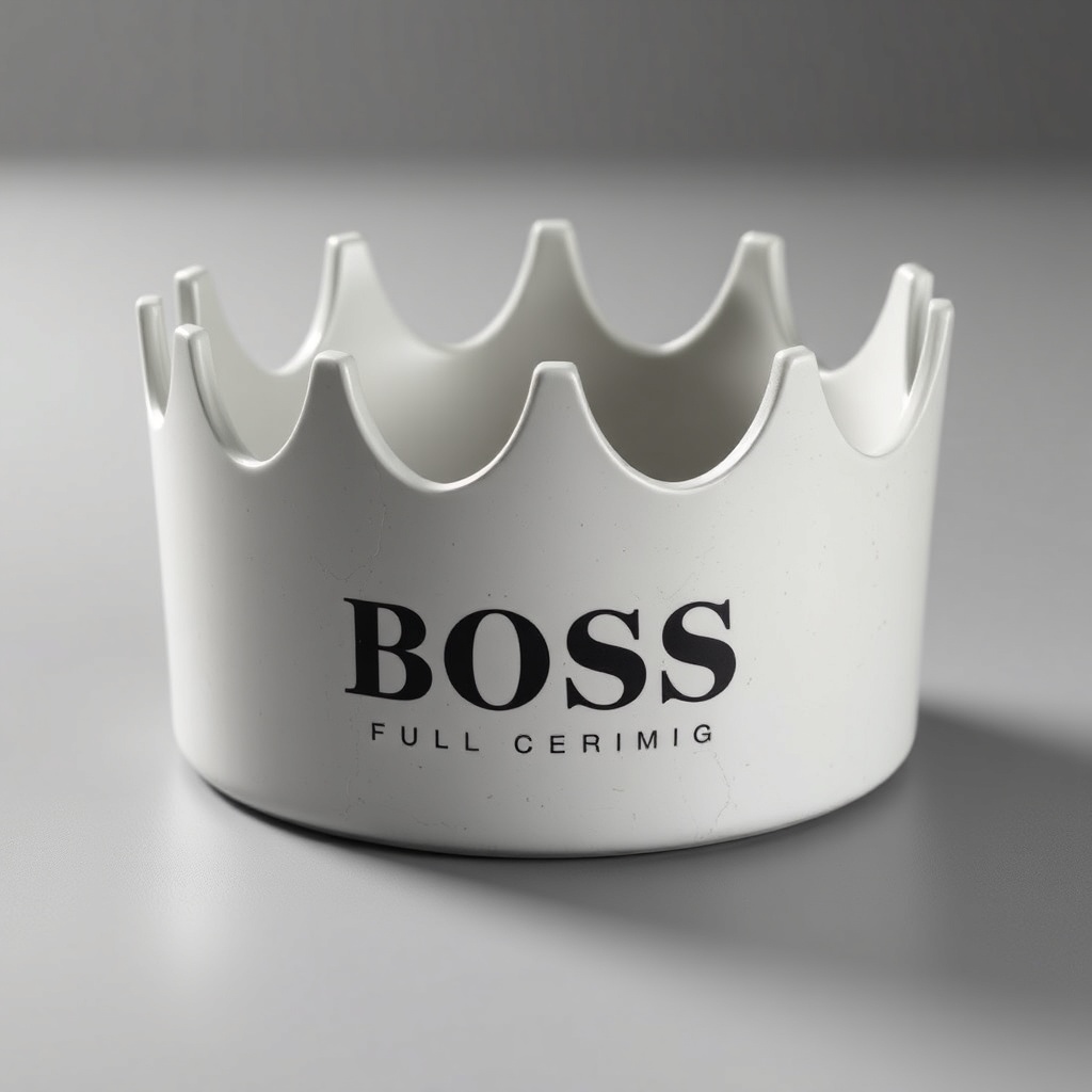 Boss full-ceramic three-unit crown with light gray ceramic texture