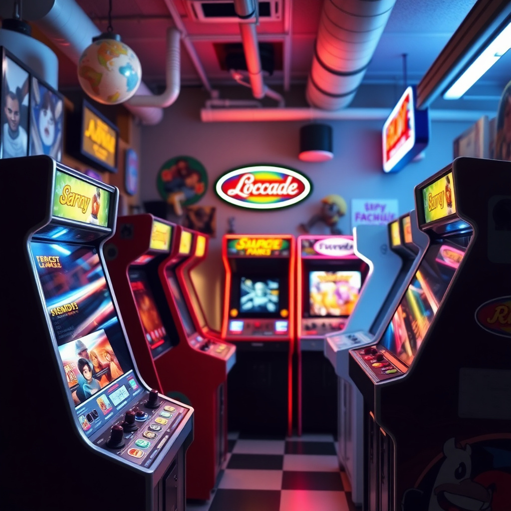 Arcade game store interior
