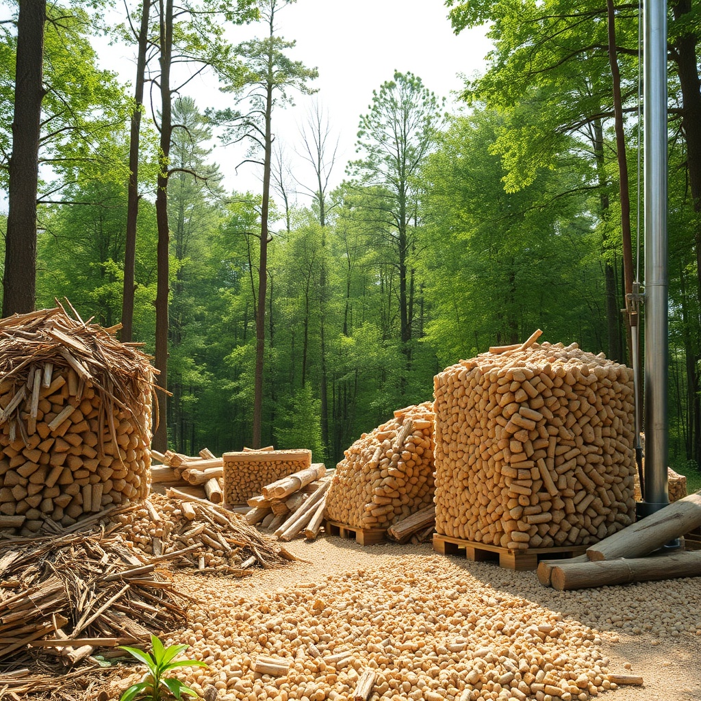 Biomass pellets made from wood waste