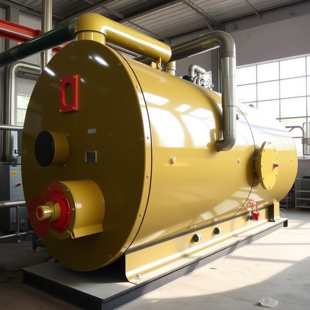 Industrial steam boiler using biomass energy