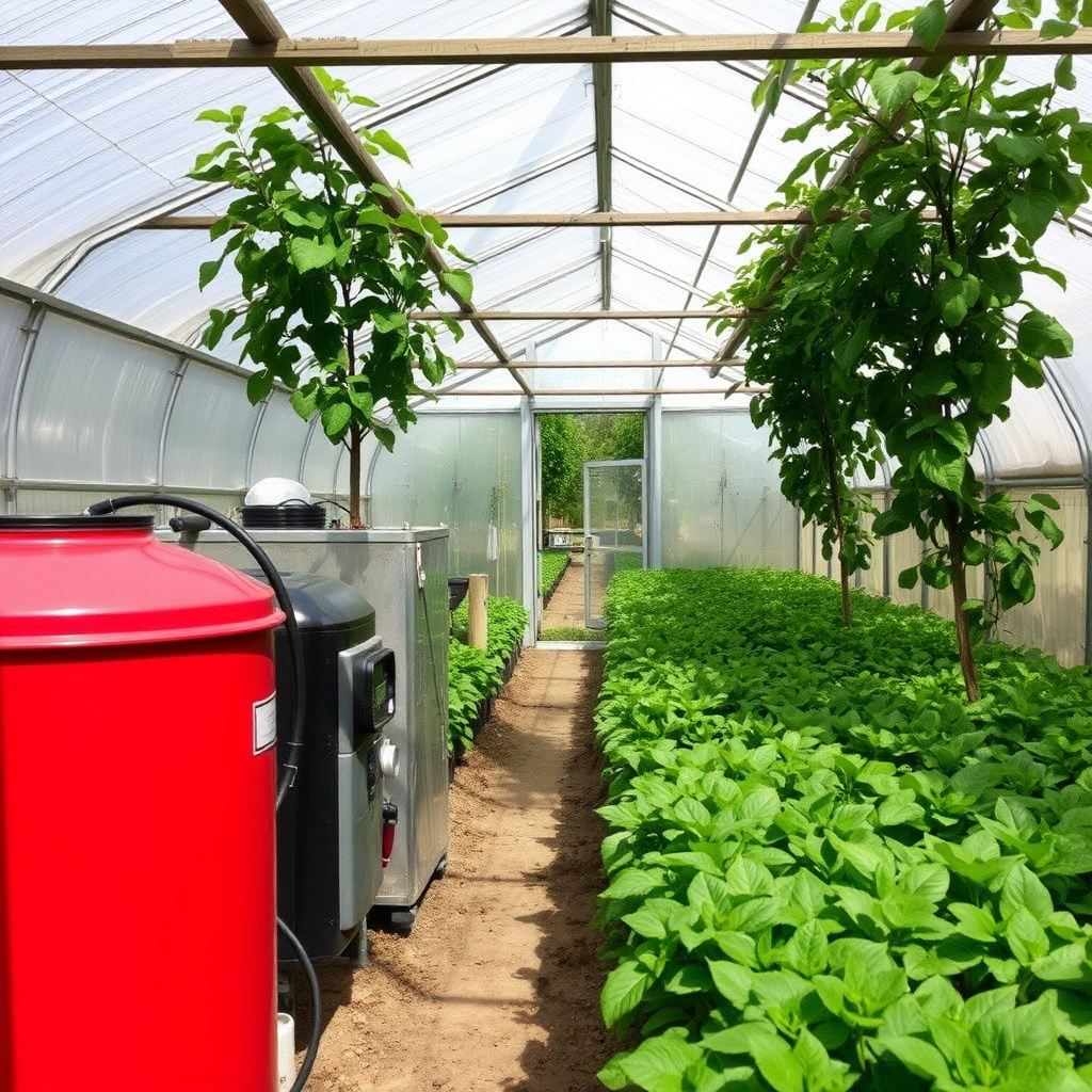 Greenhouse using biomass heating system