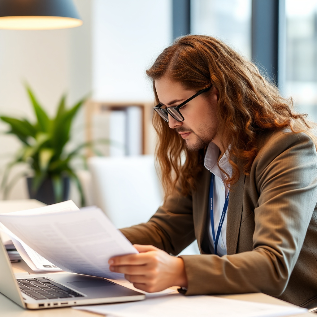 Expert analyzing clean energy policy documents