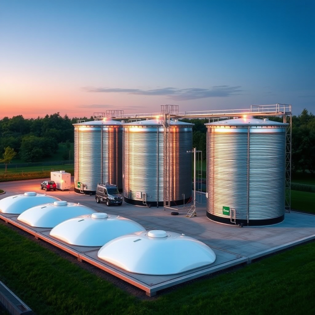 Clean energy fuel storage tanks and distribution facility