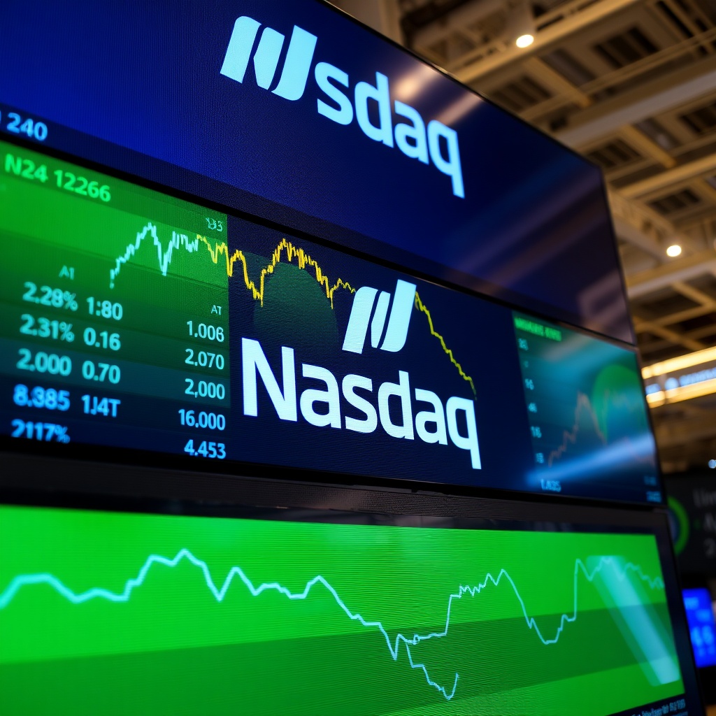 Nasdaq stock market screen