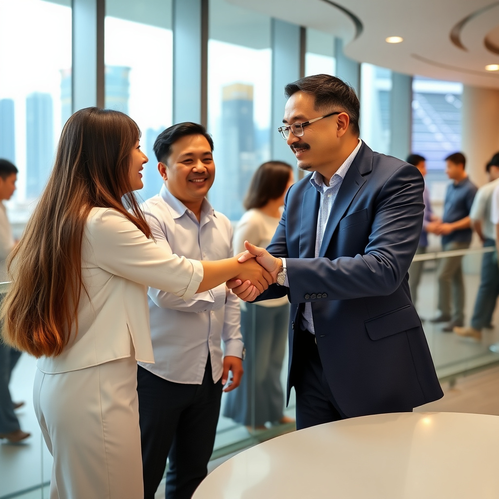 Business handshake in Singapore