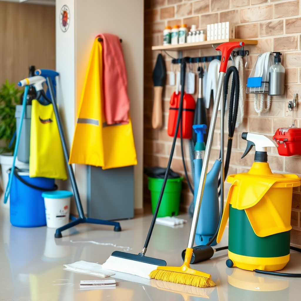 Detailed professional cleaning service setup