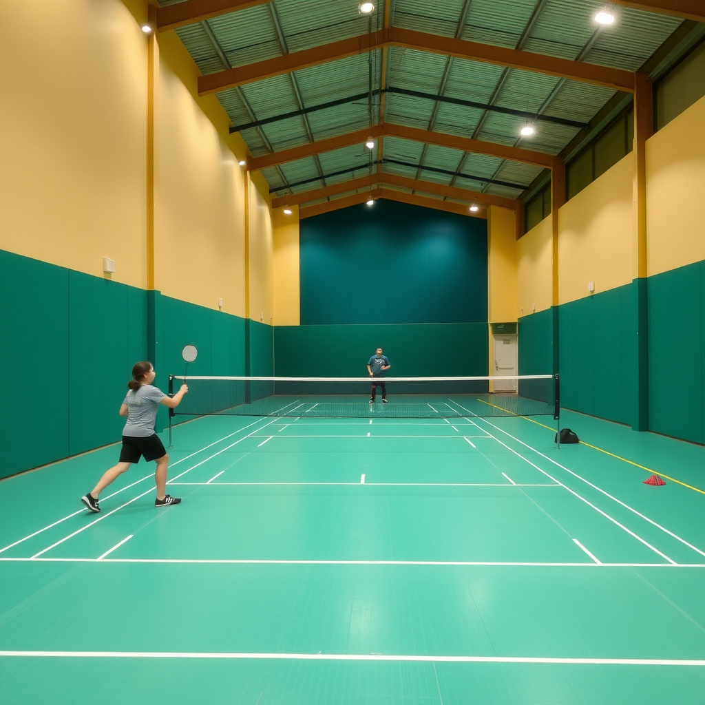 Indoor badminton court
