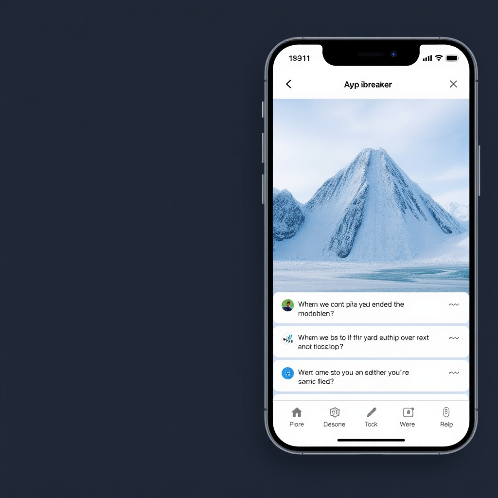 App interface showing icebreaker questions