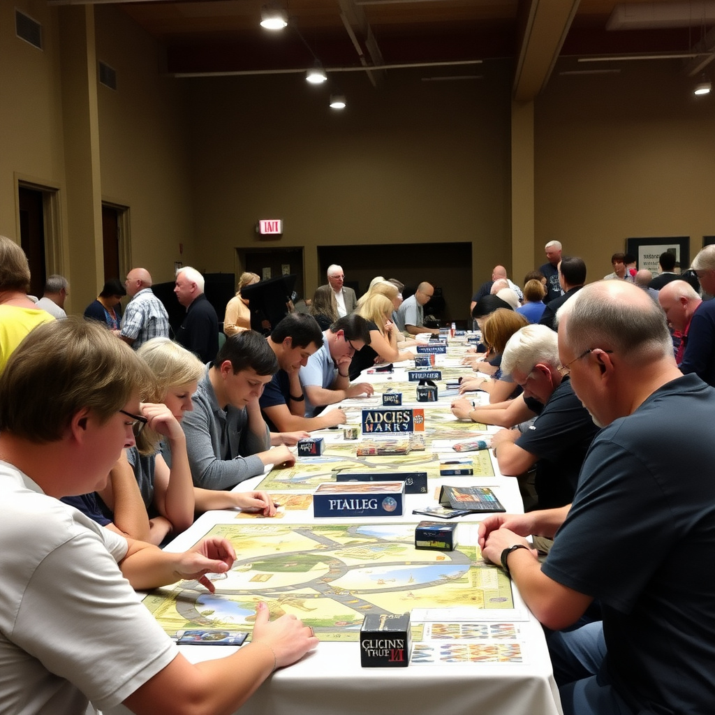 People participating in a local board game event
