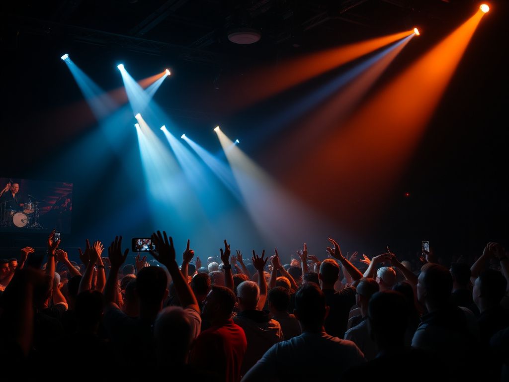Concert crowd enjoying a live performance
