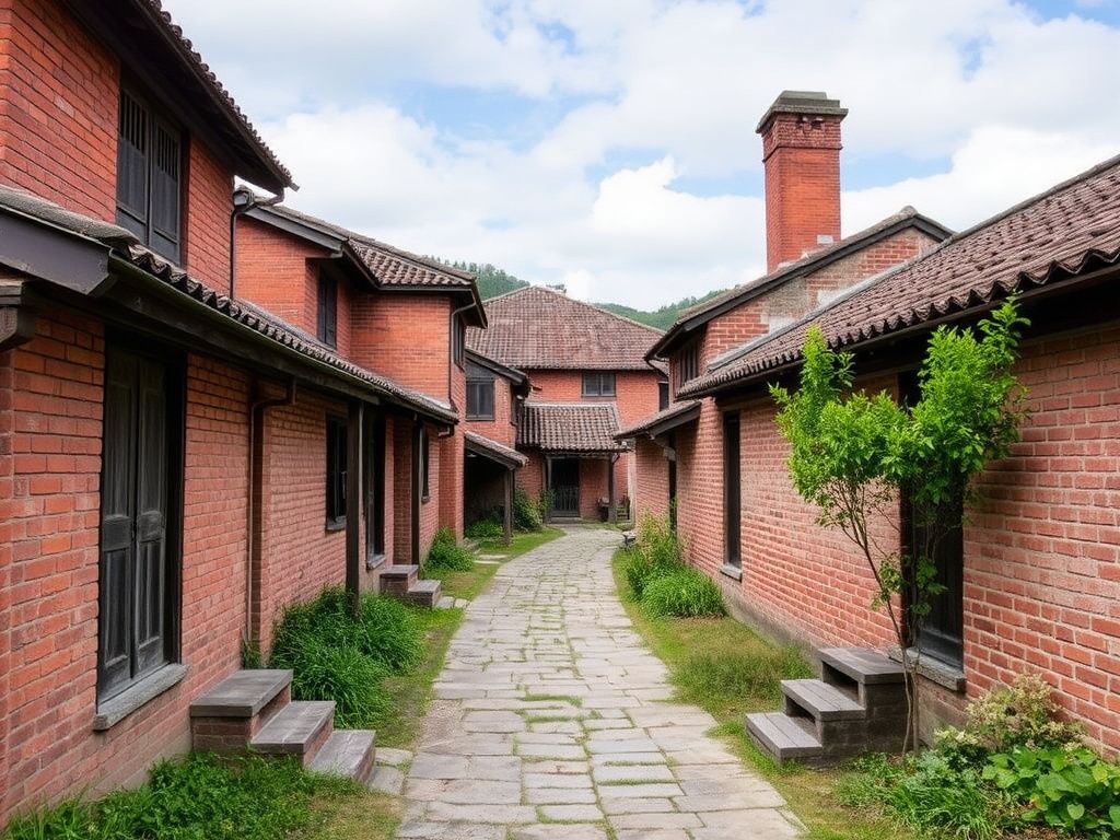 Damei Ancient Village red brick houses