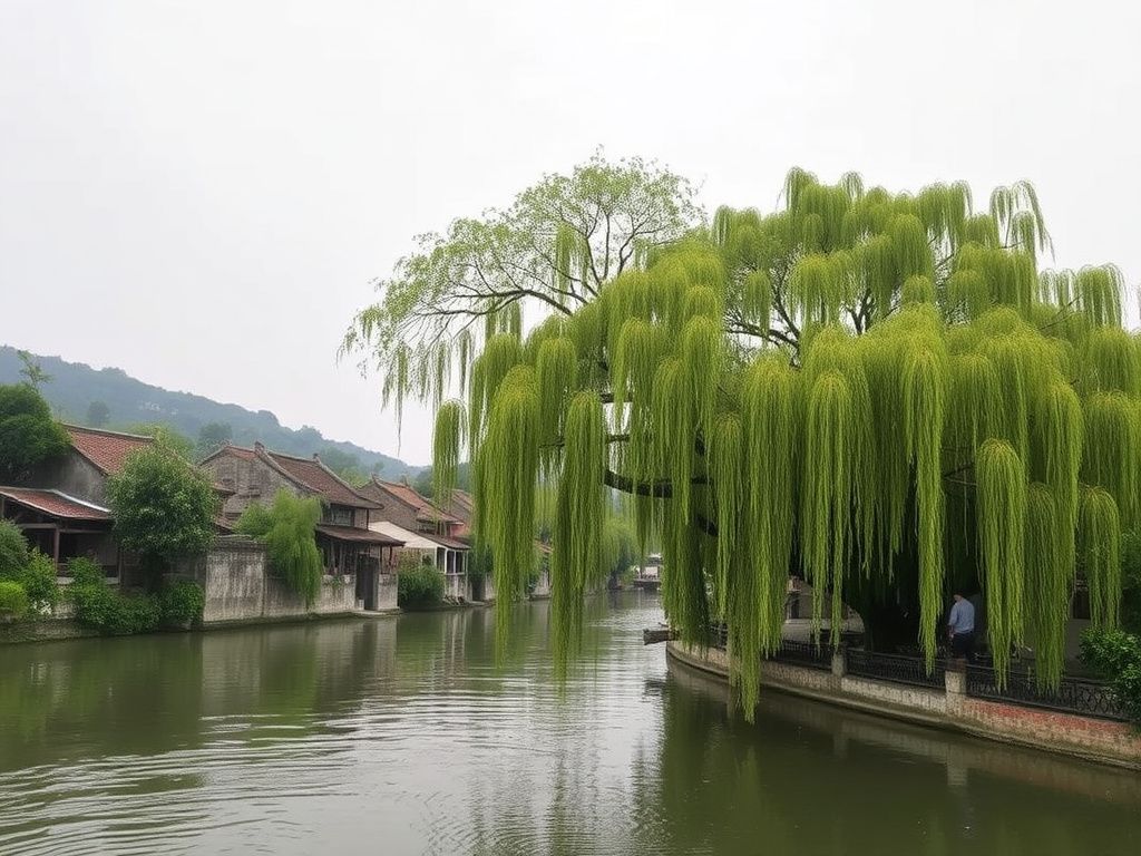 Yunshuiyao Ancient Town banyan trees and river