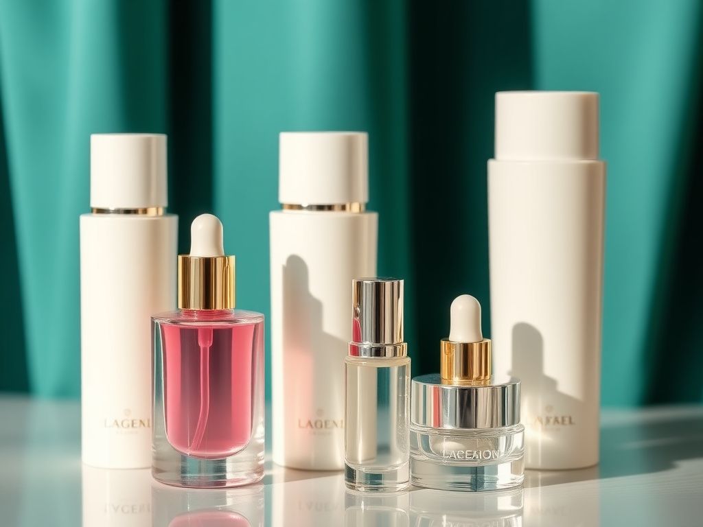 Elegant cosmetics and personal care bottles