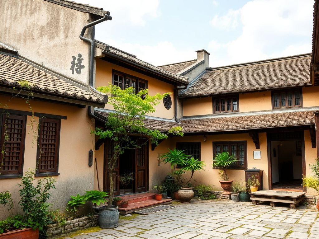 Traditional village courtyard in southern Fujian