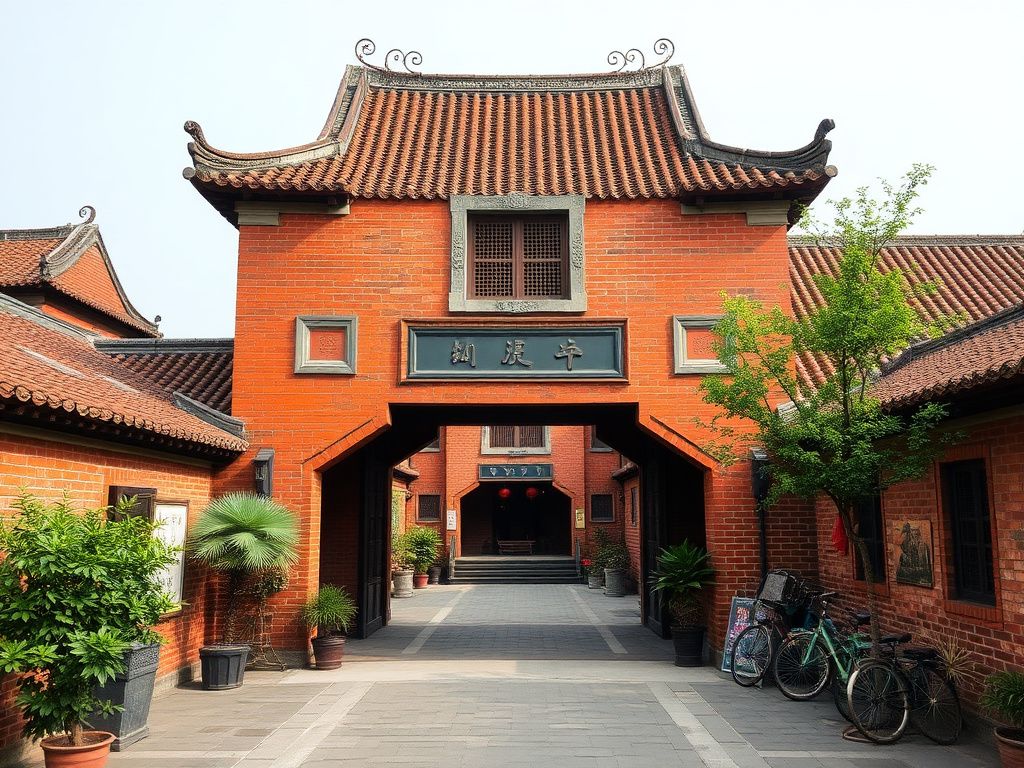 Zhangzhou ancient city red brick arcade archive