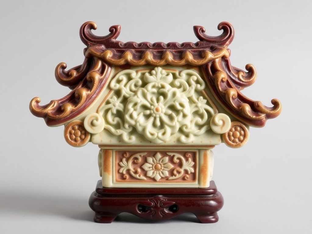 Zhangpu ceramic shard carving roof ornament
