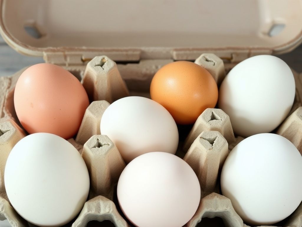 Fresh free range eggs in a paper carton