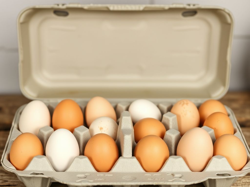 Fresh free range eggs in carton