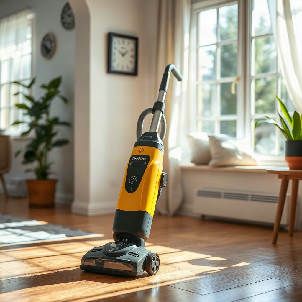 Cordless wet dry floor cleaner in a sunlit home