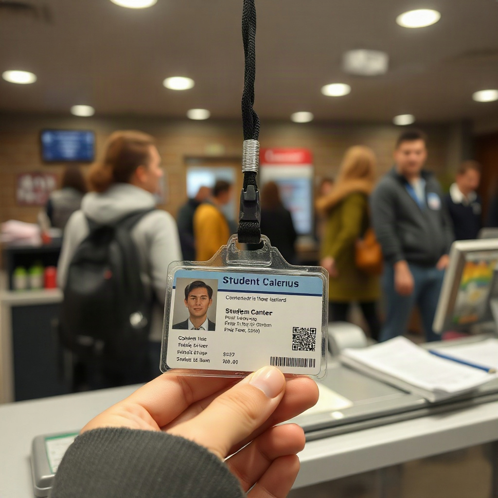 Student ID card found at the canteen cashier counter
