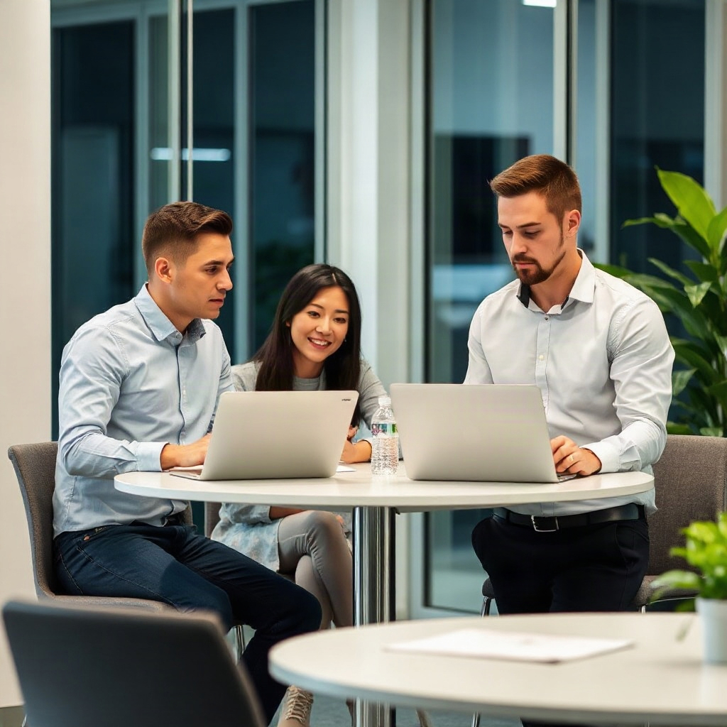MH Markets client service team collaborating in a modern office