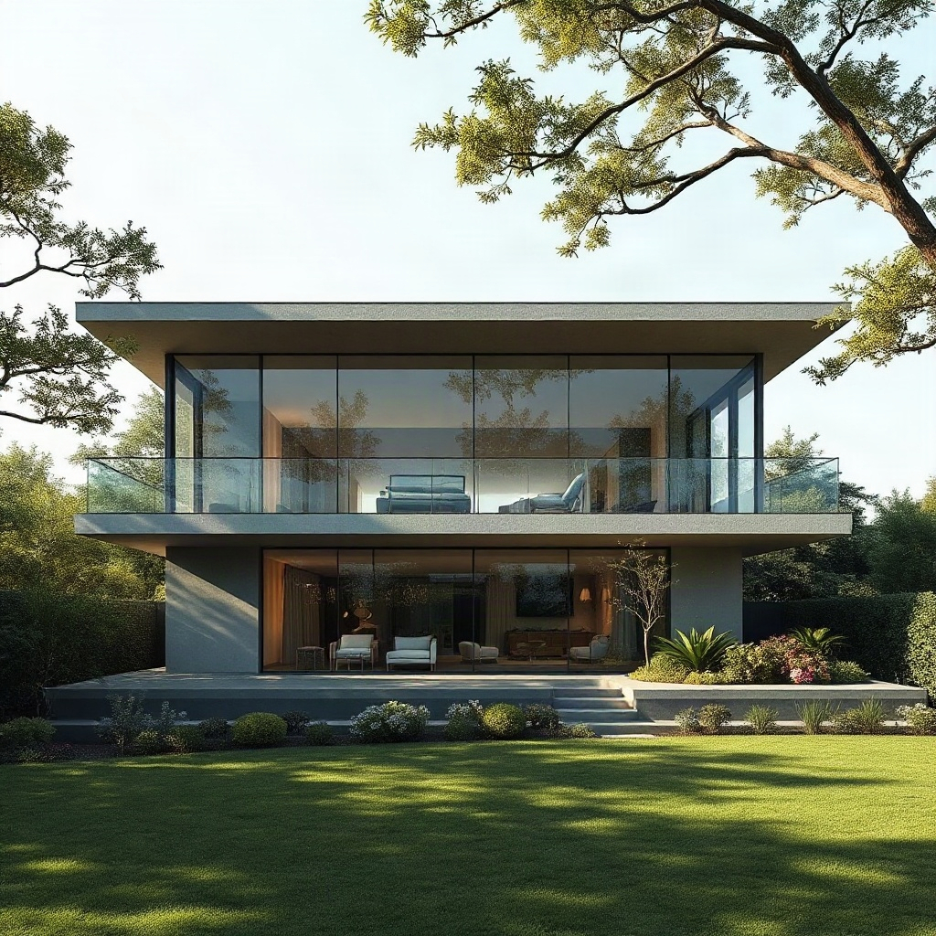 Design plan for a private villa glass facade