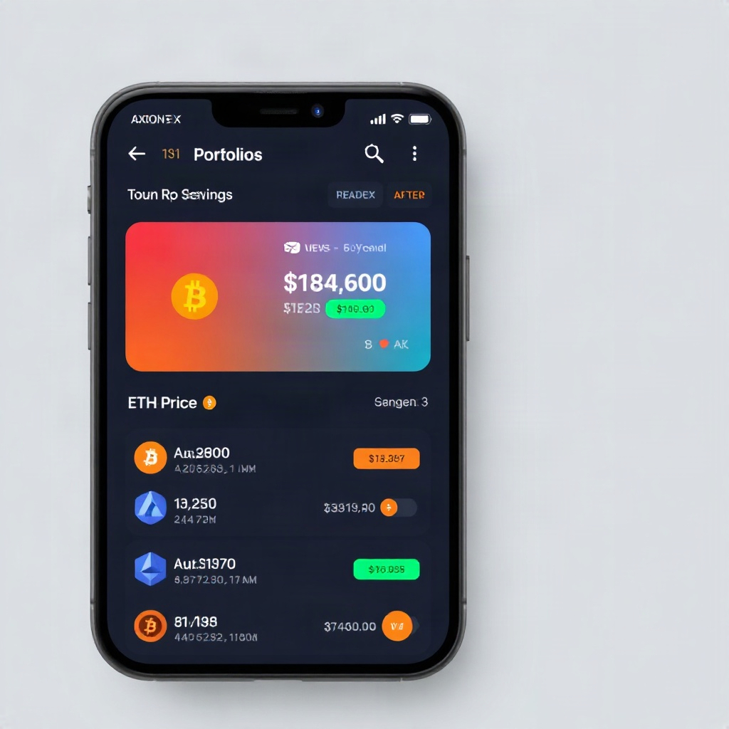 币安 mobile app portfolio screen with BTC and ETH price cards
