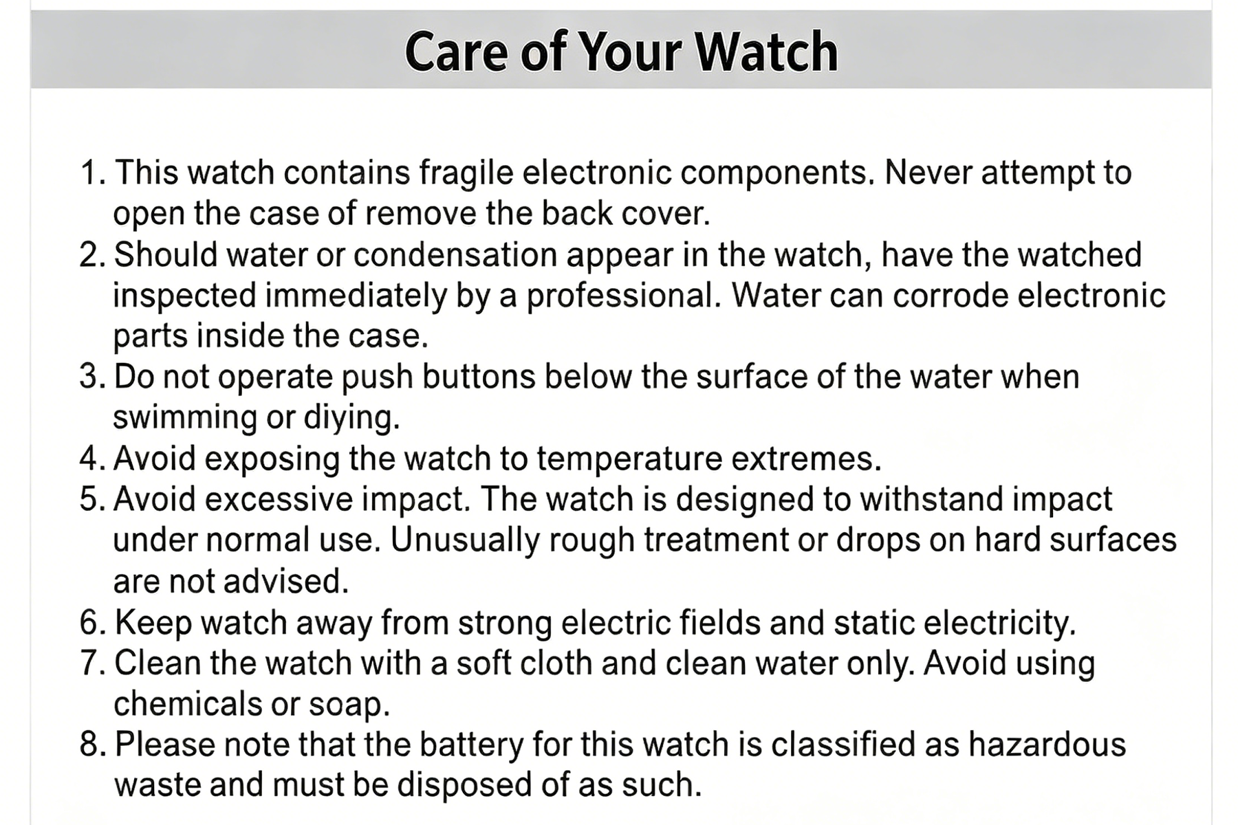 Harry Williams watch instruction manual page 3 in English - Date setting