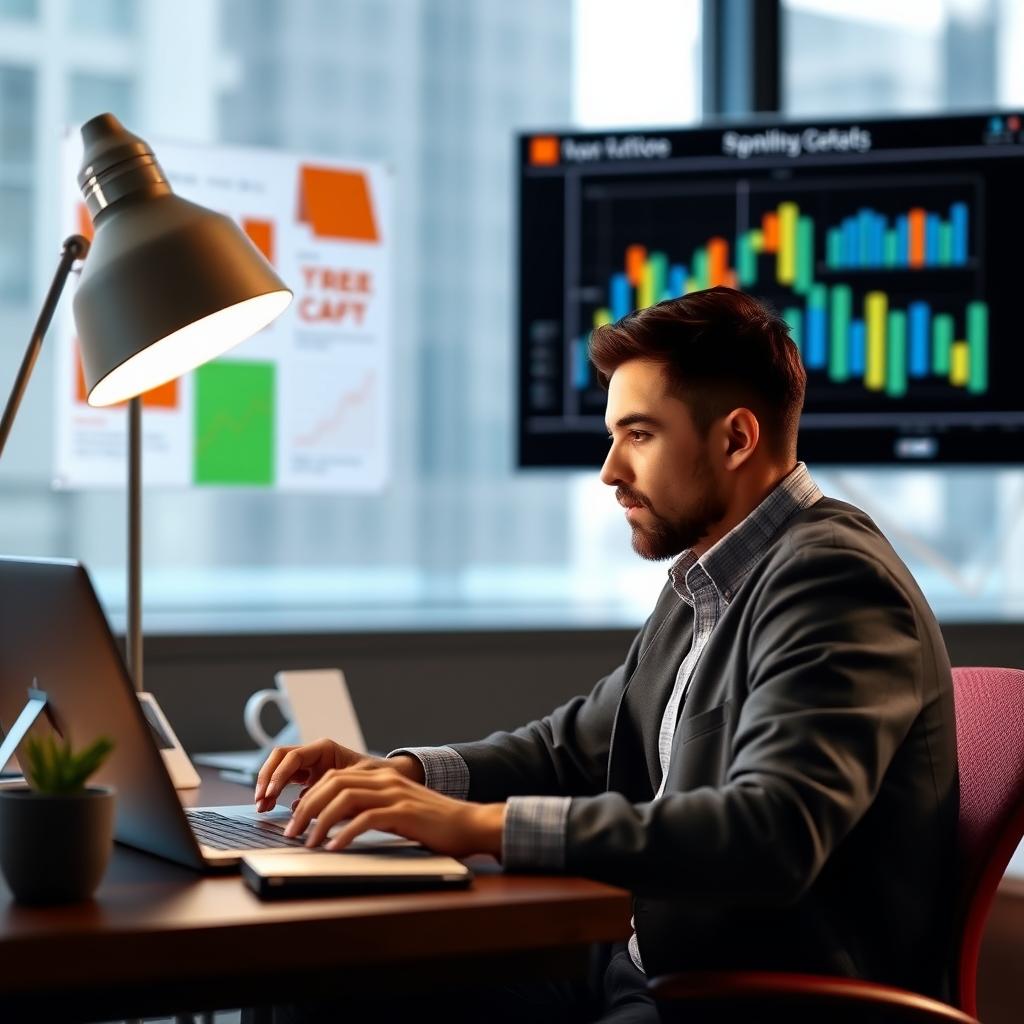 Digital marketing expert organizing campaign