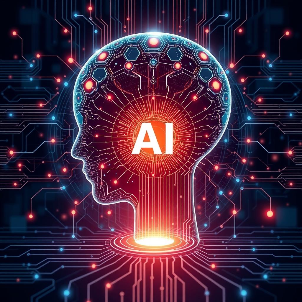 Digital transformation and AI technology conceptual illustration
