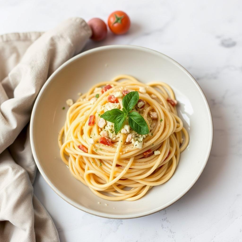 Spaghetti carbonara dish