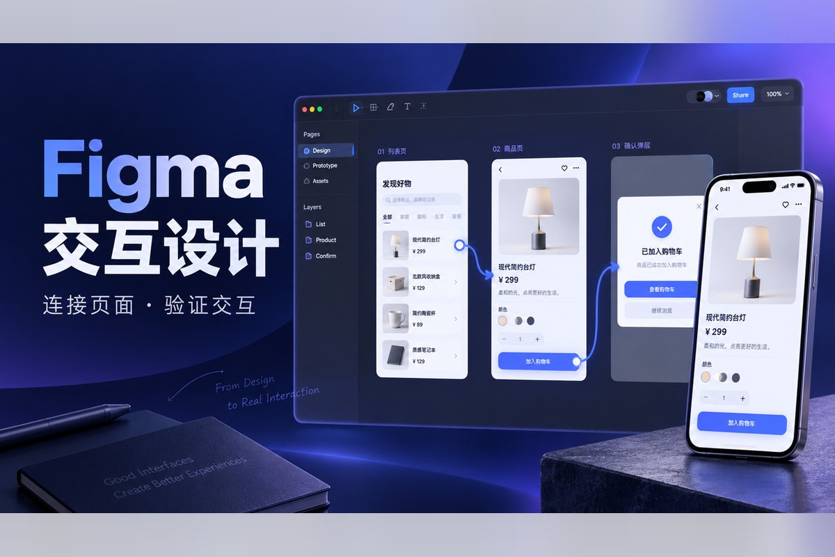 Figma交互设计怎么做？页面连接、弹窗与Smart Animate排错文章封面